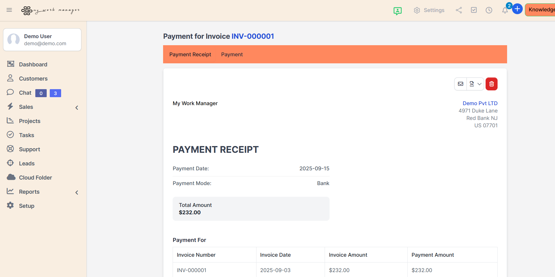 Payments Screenshot